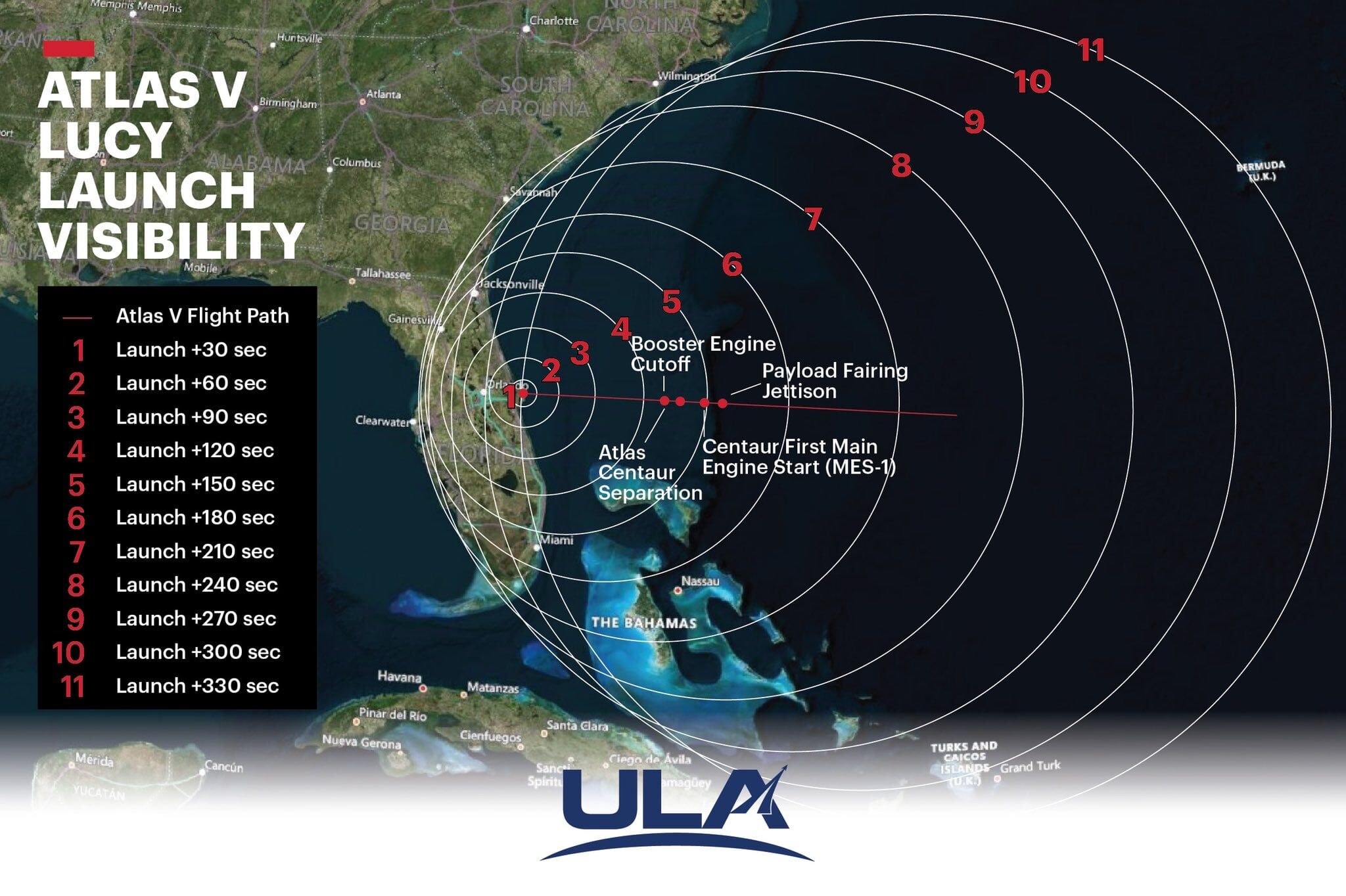 The weather looks good for viewing the ULA Atlas V Lucy rocket launch